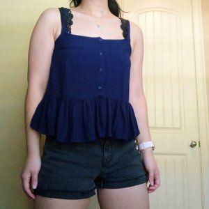 Navy Babydoll Tank | Size: Small